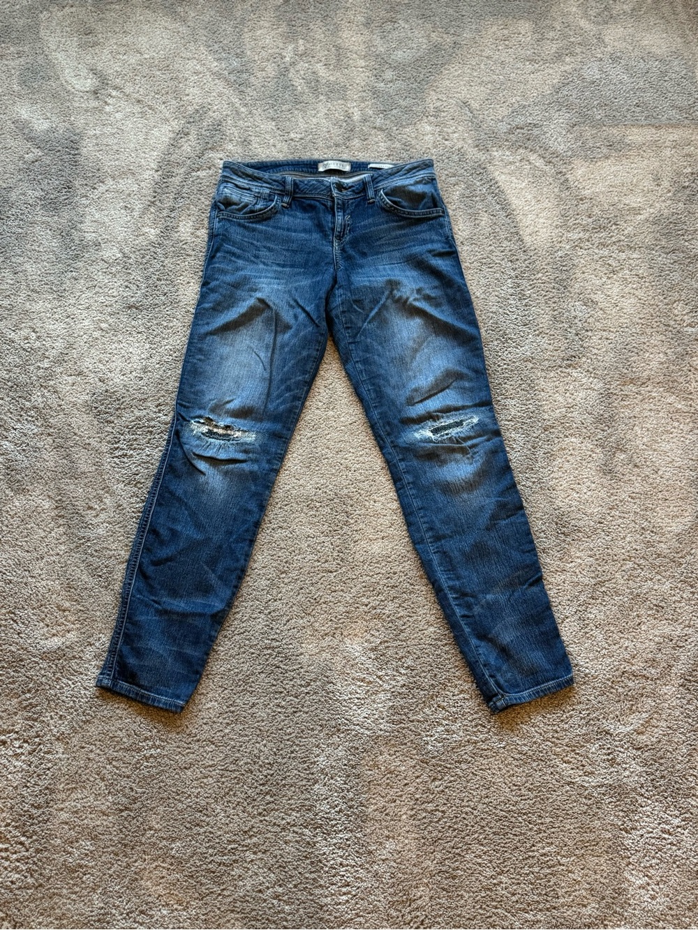 Guess Women’s Ripped Dark Blue Skinny Jeans